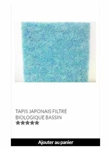 TAPIS JAPONAIS FILTRE BIOLOGIQUE BASSIN