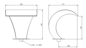 mesure ornement aquatique cascade 500